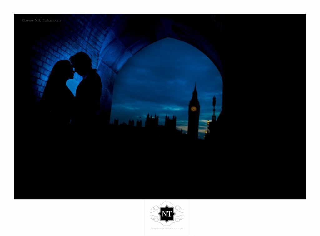 silhouette photoshoot at central london engagement photoshoot 