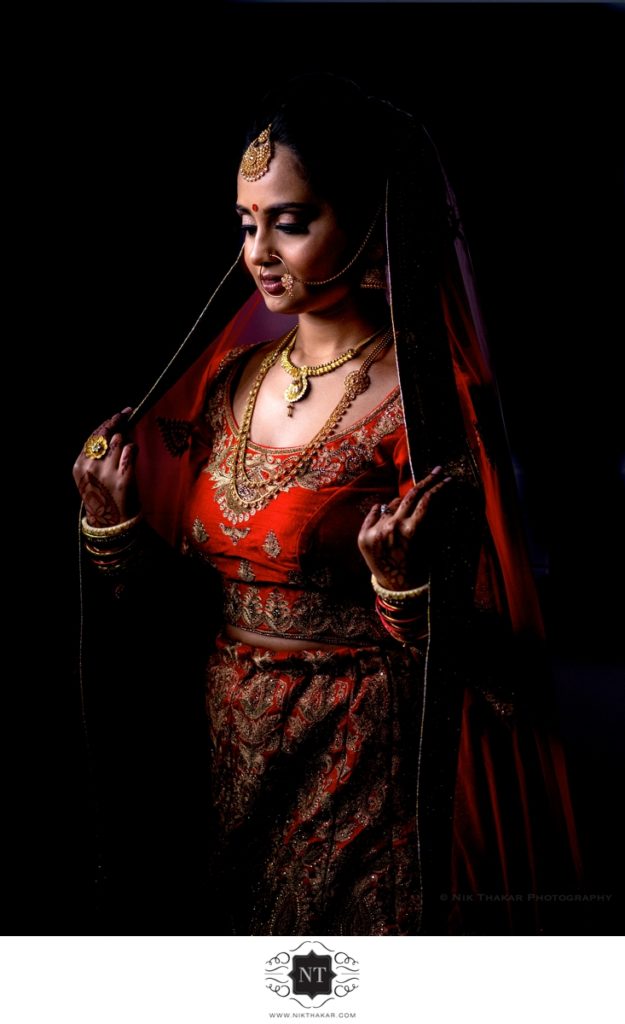 The Hive Indian Gujarati wedding Bridal portrait